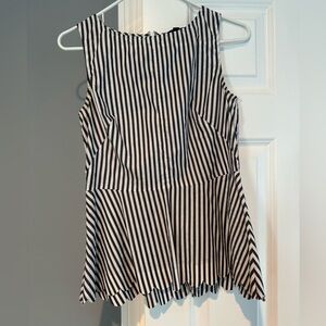 Fit and Flare Striped Sleeveless Top Professional